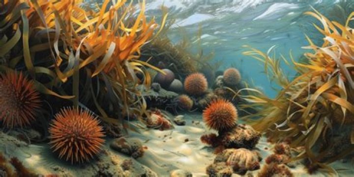 How do sea urchins affect kelp forests?