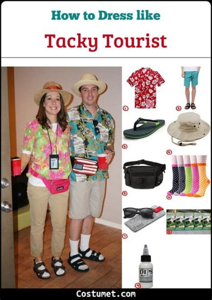 How do tacky tourists dress?