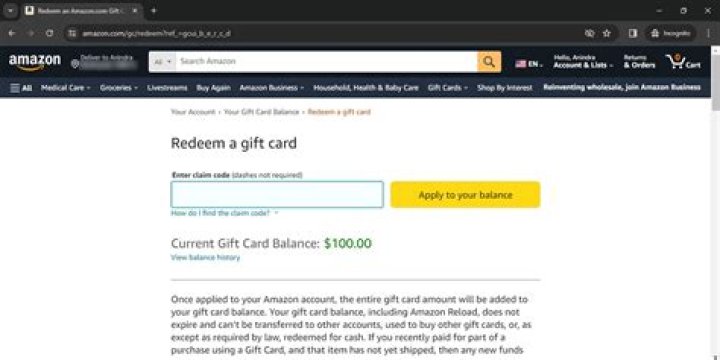 How do you add a gift card to atom?