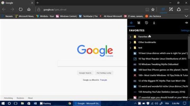 How do you alphabetize Favorites in Windows 10?