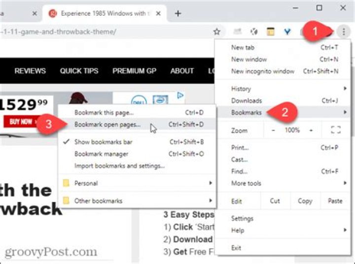 How do you bookmark a tab?