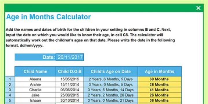 How do you calculate age in months?