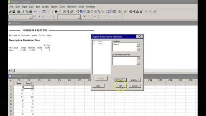 How do you calculate mean on Minitab?
