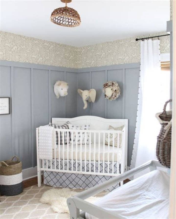 How do you decorate a bright blue wall?