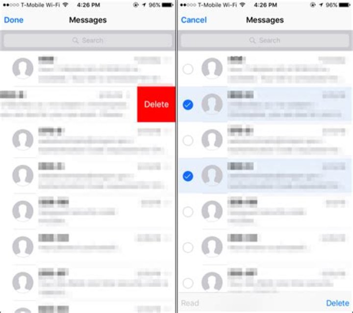 How do you delete text message on iPhone?