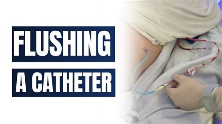 How do you flush an IJ catheter?