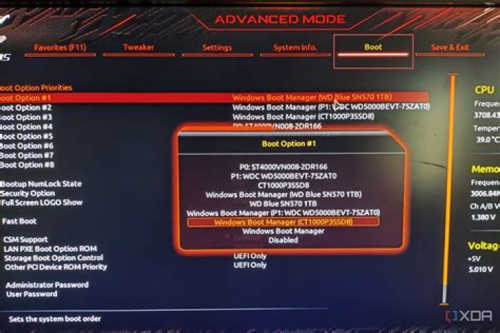 How do you get past a BIOS screen?