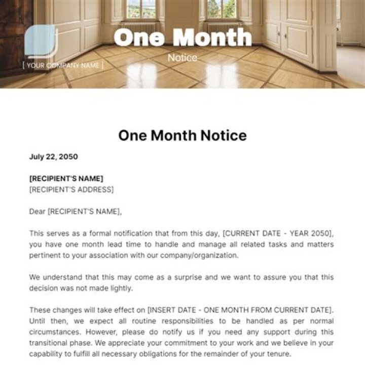 How do you give a one month notice?