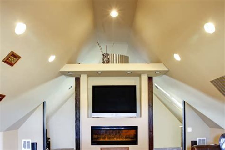 How do you hide a sloped ceiling?