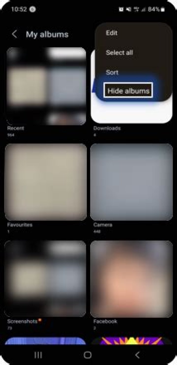 How do you hide albums on Samsung?