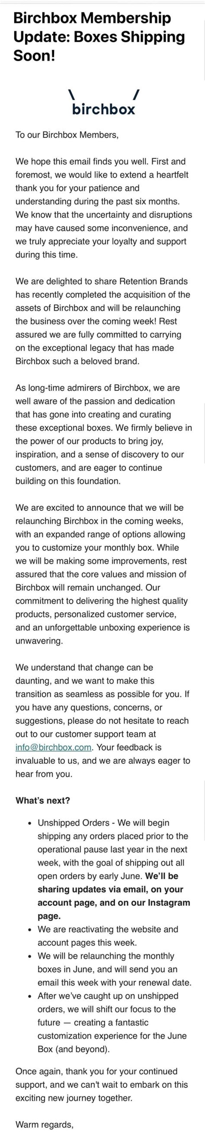 How do you know when your birchbox is coming?