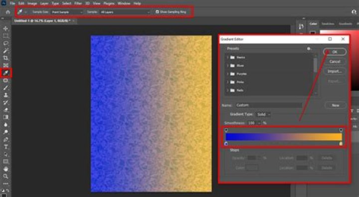 How do you make a gradient texture in Photoshop?