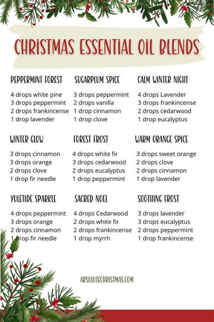 How do you make essential oils smell for Christmas?