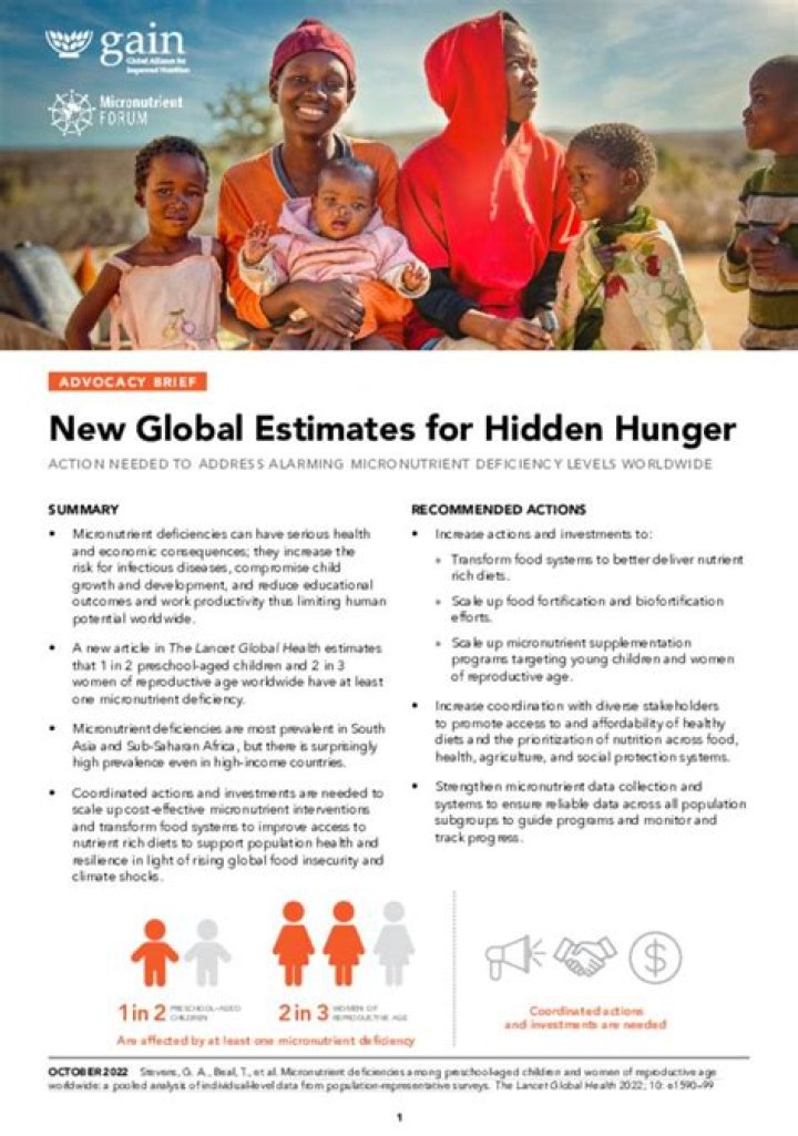 How do you overcome hidden hunger?