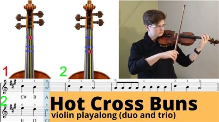 How do you play Hot Cross Buns on violin?