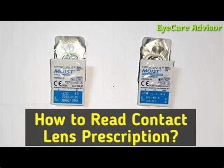 How do you read numbers on a contact lens box?