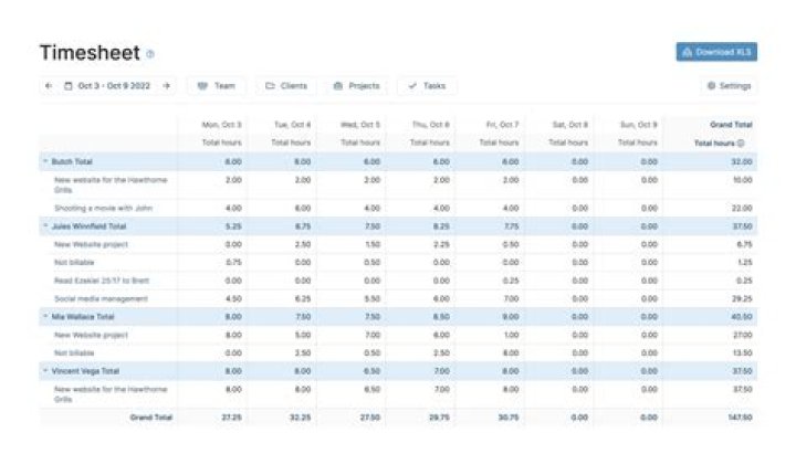 How do you record time on a timesheet?