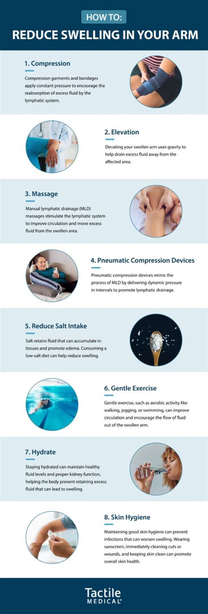 How do you reduce swelling in a broken arm?