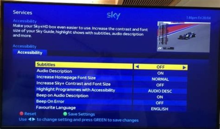How do you remove subtitles on Sky?