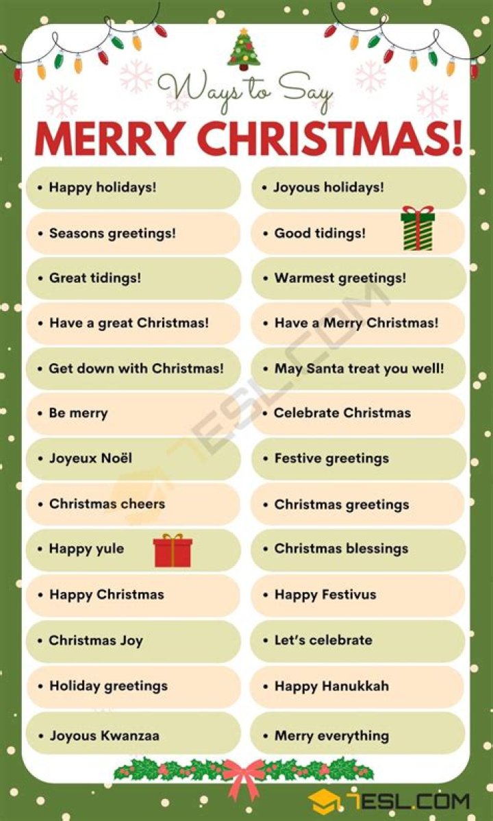 How do you say Merry Christmas in American?