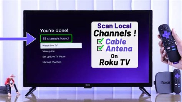 How do you scan for channels on a Roku TV?
