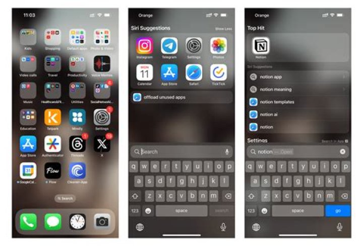 How do you search for specific words on iPhone?