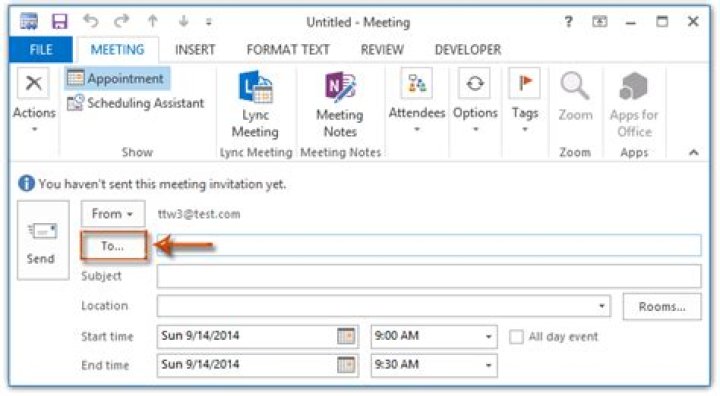 How do you send a meeting request in Outlook?