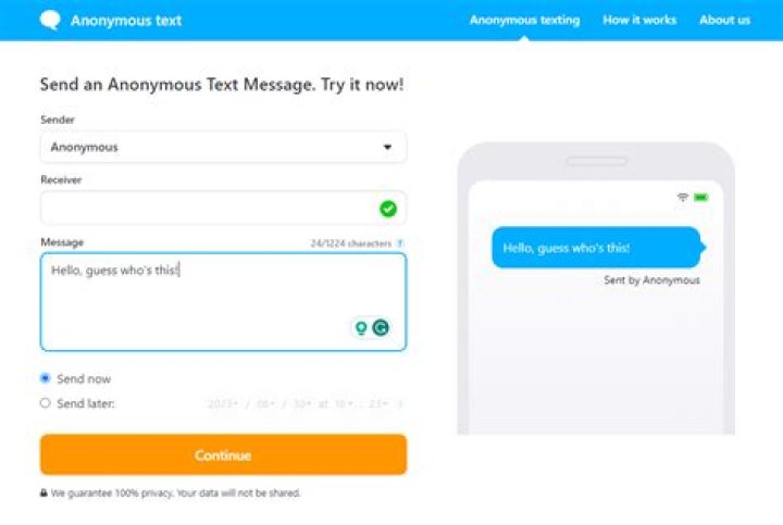 How do you send an anonymous text on Android?