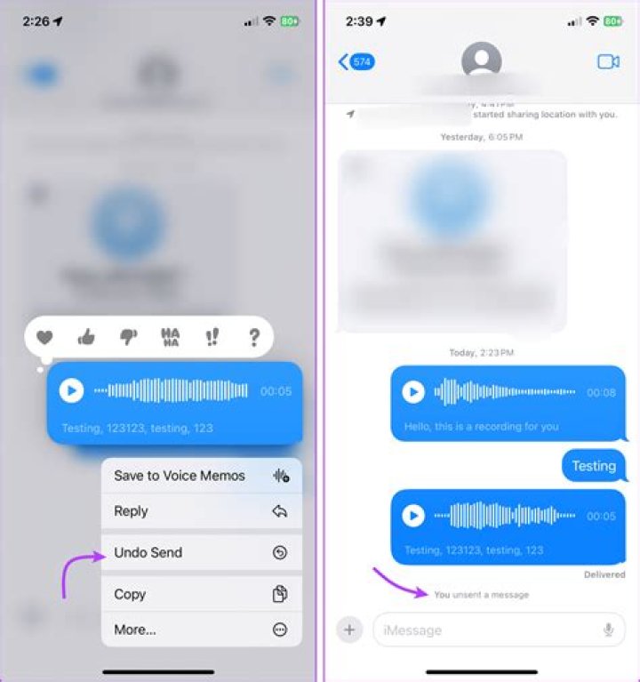 How do you send voice messages on iMessage?