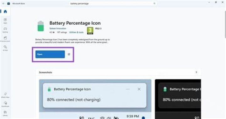 How do you show battery percentage on A31?