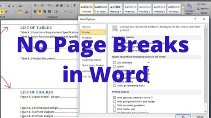 How do you show page breaks in Mac numbers?
