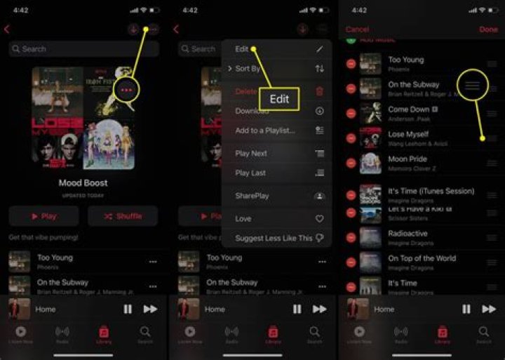 How do you sort songs in a playlist on Iphone?