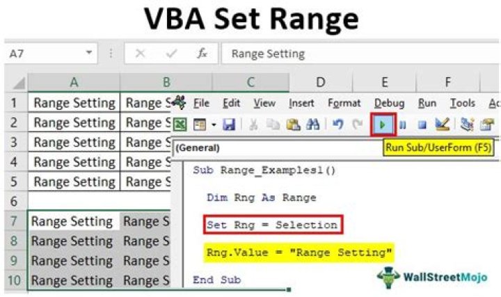 How do you specify a range in VBA?