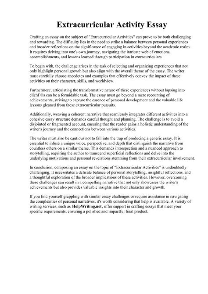 How do you start an extracurricular essay?
