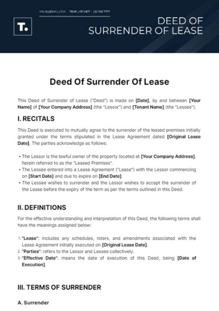 How do you surrender a lease?