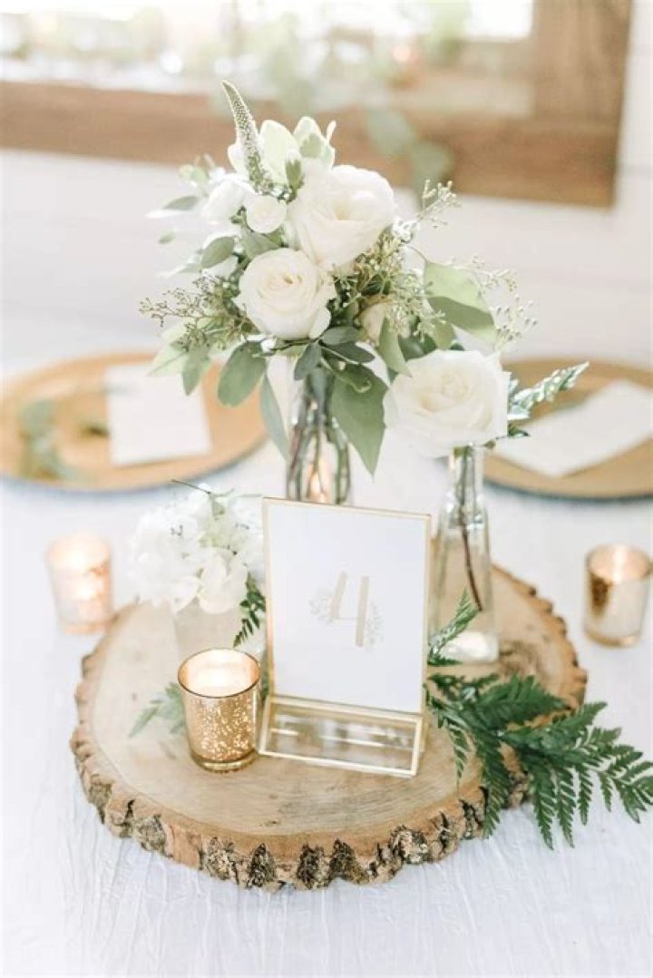 How do you treat wooden centerpieces slices?