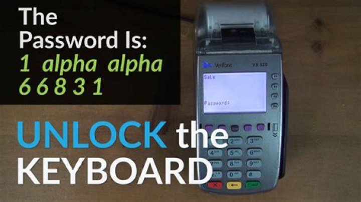 How do you unlock the keyboard on a Verifone vx520?