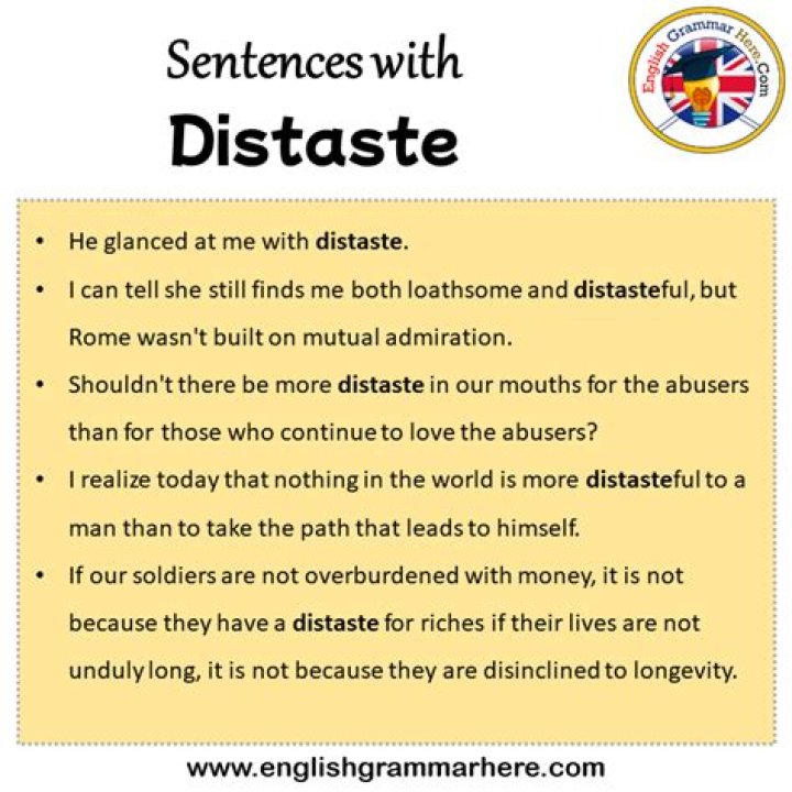 How do you use distaste in a sentence?
