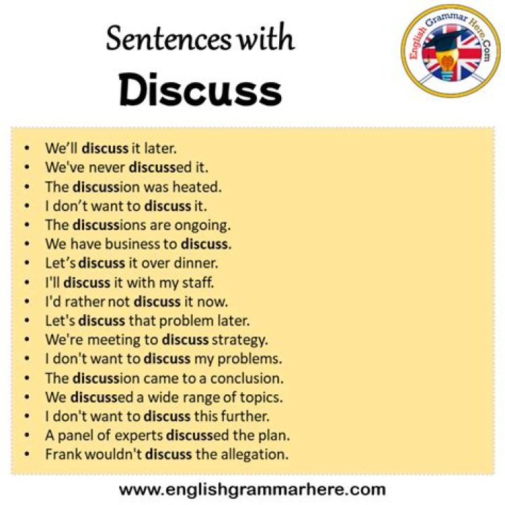 How do you use the word discuss in a sentence?