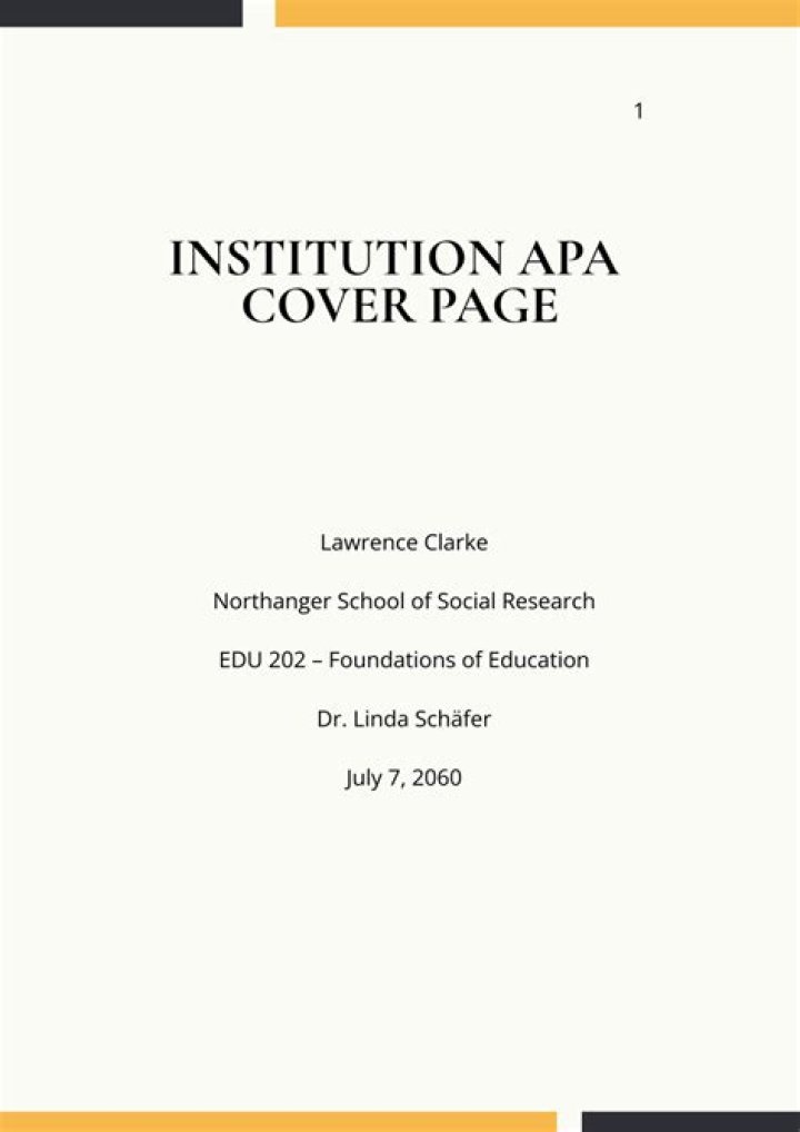 How do you write a cover page for a paper?