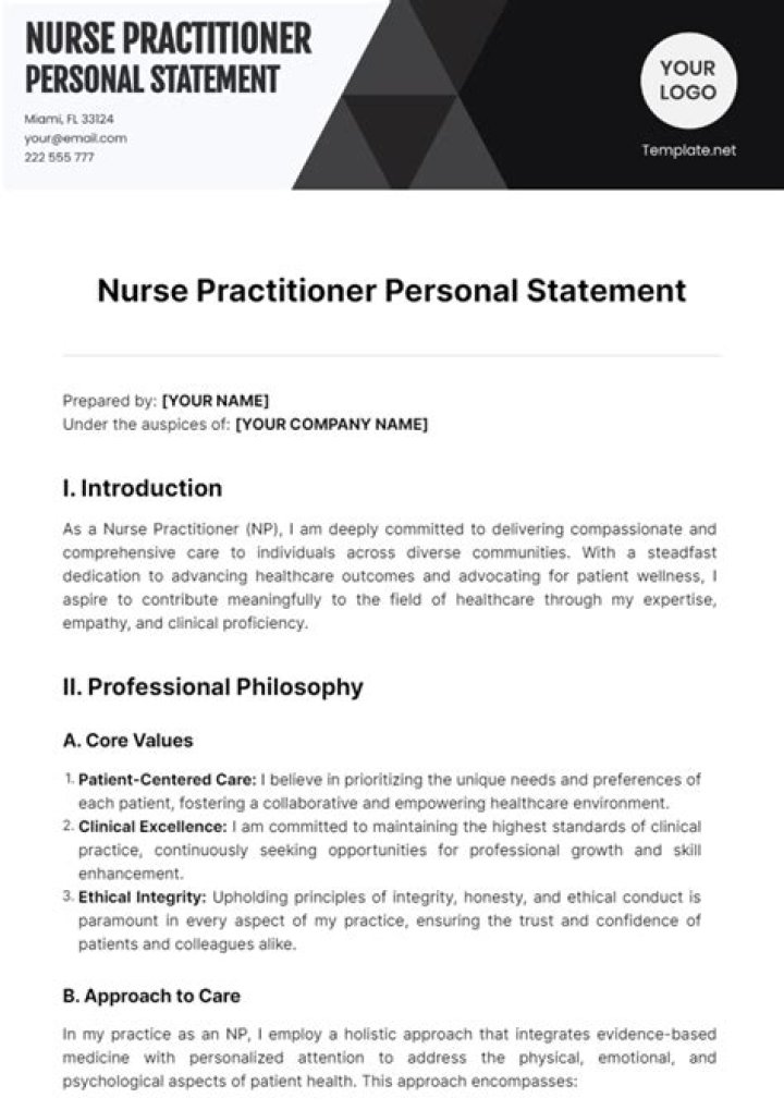 How do you write a personal statement for nurse practitioner school?