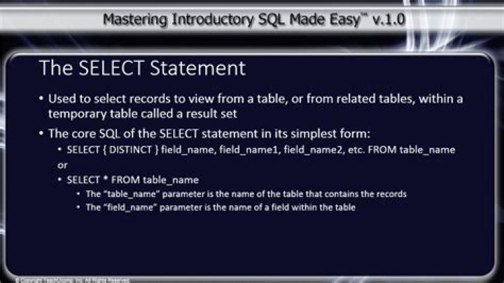 How do you write a select statement in SQL?
