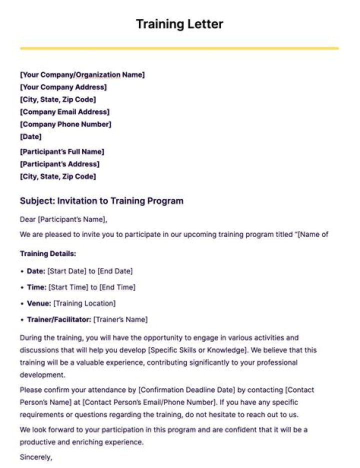 How do you write a training request email?