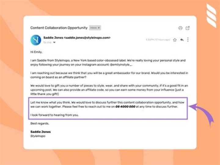 How do you write an email to a brand for collaboration?
