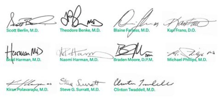 How does a doctor sign his name?
