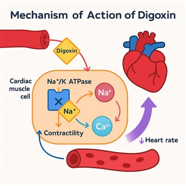 How does digoxin affect calcium?