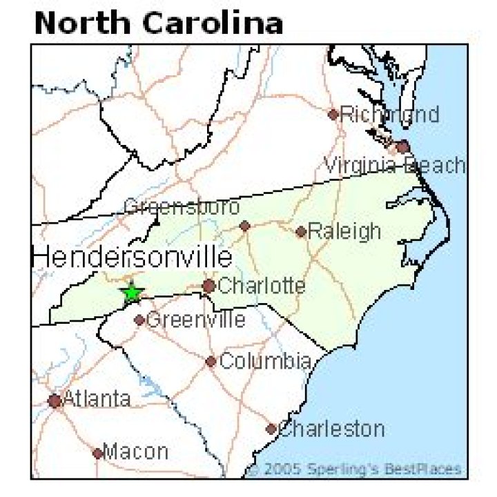 How far is Hendersonville from Asheville North Carolina?