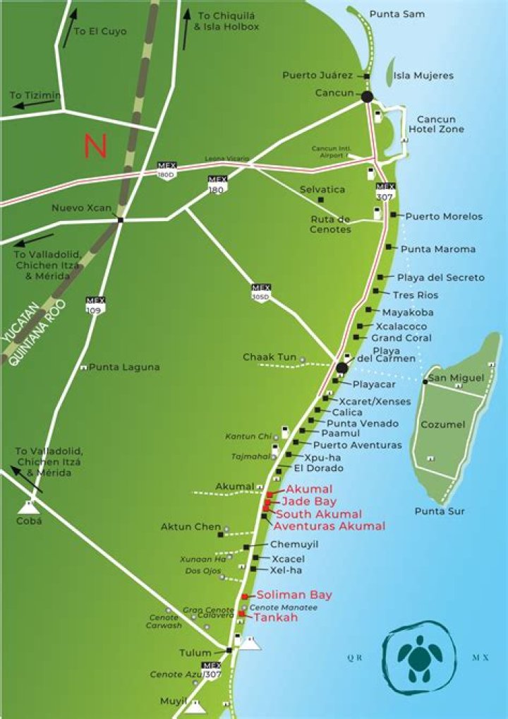 How far is it from Cancun to Akumal?