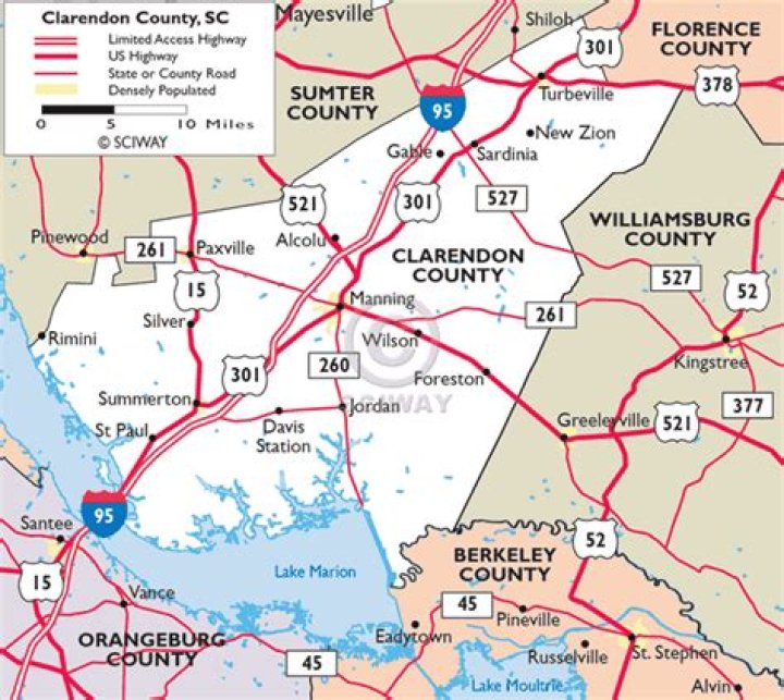 How far is Summerton SC from Sumter SC?