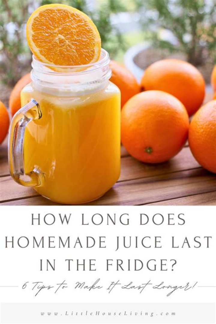 How long does homemade fruit juice last?